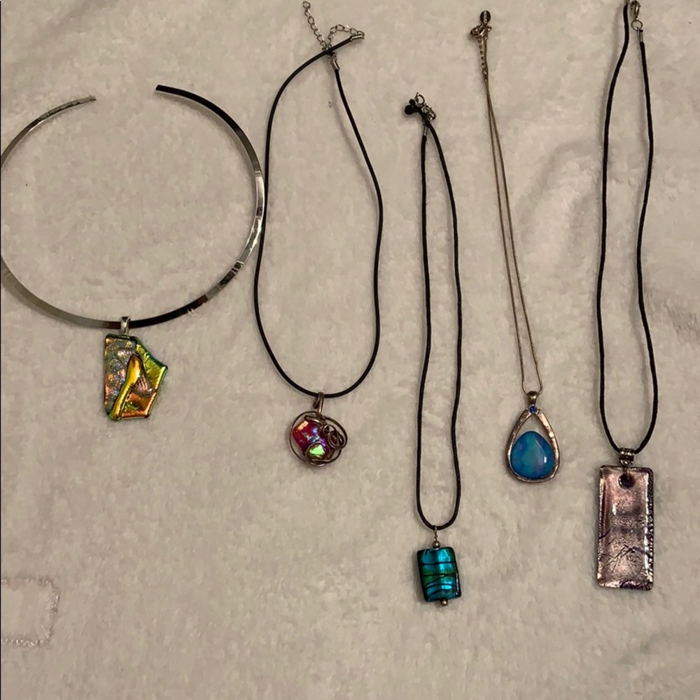 💝Irredescent gem necklaces bundle 💝